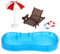 Vaguelly Puppenhausmöbel Planschbecken-Set Miniatur-schwimmbecken Für Jungen Und Mädchen Mini-schwimmbeckenmöbel