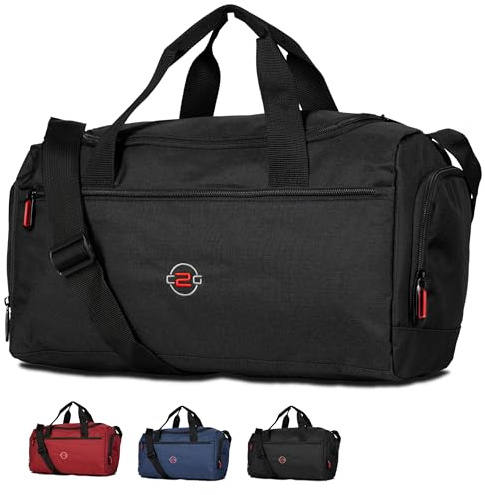 Sporttasche klein 18L – kompakte Gym Bag für Damen & Herren | Trainingstasche/kleine Reisetasche | robuste Sporttasche Herren & Damen – ideal für Fitness, Schwimmen, Sauna & Freizeit (Schwarz-klein)