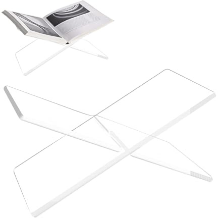Buchständer Acryl, Buchständer Kreuzrahmen Groß Acryl Buchhalter Transparenter Buchhalter Buchablage Durchsichtig für Bibel Koran Kunst Kochbücher Lehrbücher Zeitschriften