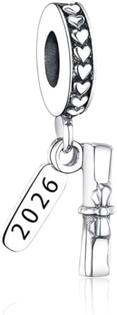 Annmors 2026 Abschluss Abitur 925 Sterling Silber Charms Anhänger, Charm für Pandora Armband und Halskette, Damen, Geschenke