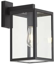 Qazqa Landhaus außen Wandleuchte, Außenlampe, Wandlampe für den Garten - Sutton - Dunkelgrau, max. 15W, Geeignet für LED, 26cm, IP44, Würfel