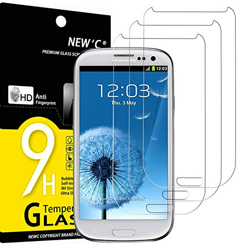 NEW'C 3 Stück für Samsung Galaxy S3 für Panzerglas, Frei von Kratzern, 9H Härte, HD Displayschutzfolie, 0.33mm Ultra-klar, Ultrabeständig