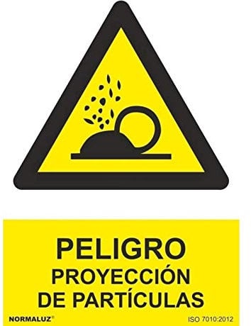 Normaluz RD30026 - Señal Peligro Proyección De Partículas PVC Glasspack 0,7 mm 21x30 cm