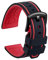 ULLCHRO Bracelet Montre Remplacer Silicone Bracelet Montre Bicolore - 20, 22, 24, 26mm Caoutchouc Montre Bracelet avec Acier Inoxydable Boucle Noir (22mm, Noir et Rouge)