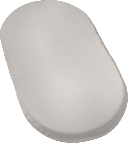 REDBEST Jersey- Stretch Baby- Spannbettlaken San Francisco 100% Baumwolle, Silber Größe 40x70 cm oval - weiche Qualität, bügelfrei, Rundumgummi, bis 6 cm Höhe