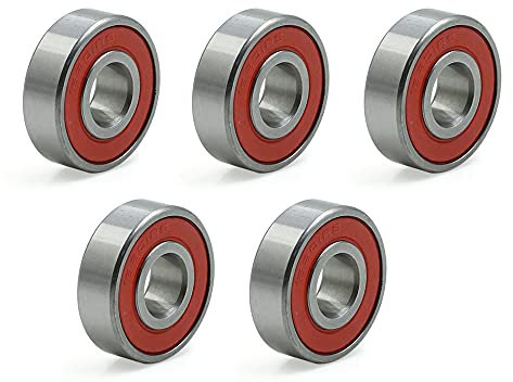 sourcing map 5 Stück Rillenkugellager 6201RS Doppelt Versiegelt Rillen Kugellager Lager 12mm x 32mm x 10mm