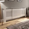 DuraTherm® Radiator Cover White Painted Modern Vertical Slat Shelves MDF Cabinet Shelf for Radiators, Living Rooms, Bedrooms, Adjustable