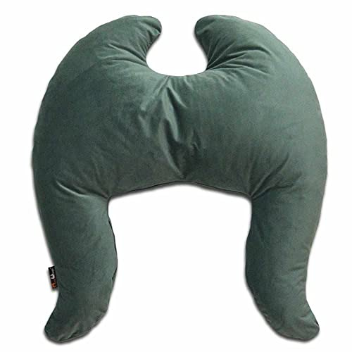 MeroWings Flügelkissen, Classic (L) Jade - Bezug und Füllung, Dekokissen vom Designer, Ergonomisches Kissen, Sofakissen, Lesekissen, Kuschelkissen