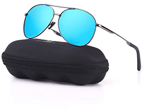 MXNXEU Sonnenbrille Herren Fahrerbrille Polarisiert Schwarz Polarisierte Herren Outdoor Vintage Unisex UV400 Fahren Stile Blau Asche
