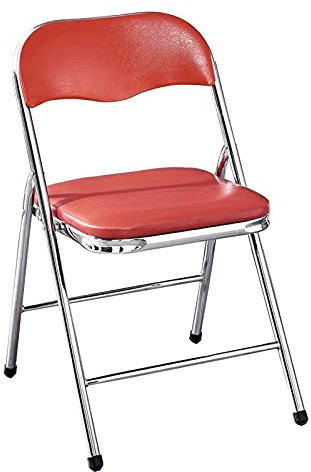 Folding chair Klappstuhl, Tragbar, Hardware-Zubehör, Rückenlehne, Schulung, Konferenzbüro, Computerstuhl, Esszimmerstuhl (Color : Red)