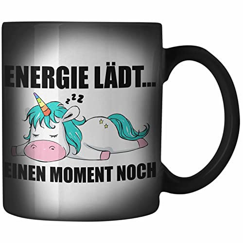 Trendation - Einhorn Zaubertasse mit Spruch Geschenk Arbeitskollege Kollege Farbwechsel Tasse Frauen