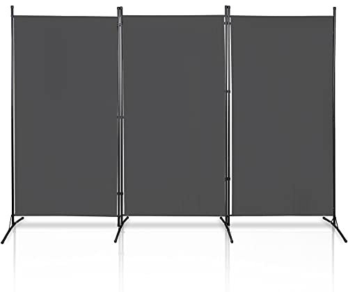 Yakimz Paravent 260x180cm Sichtschutzwand Anthrazit Raumteiler Stellwand Raumteiler Trennwand Sichtschutz 3 Trennwände