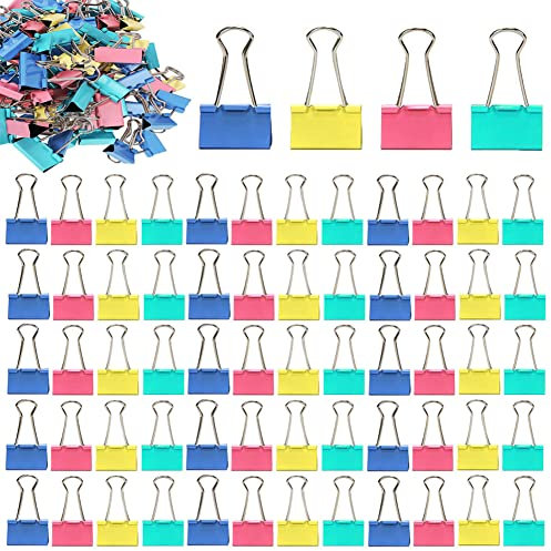 180 Stück Foldback Klammern 15mm Foldback Klammern Metall Binder Clips Aktenklammern Vielzweckklammern Papierklammern Bunt
