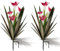 Homight Plante d'agave en métal pour décoration extérieure de jardin - Lys mexicain - Décoration de jardin - Cadeau décoratif (2 grands lys rouges)