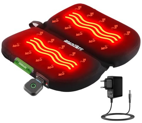 ROADDPMATE Schnurlos beheiztes Sitzkissen, wiederaufladbares Büro-Sitzkissen, faltbares Bleacher-Sitzkissen, tragbares Heizkissen für Outdoor-Sport, Camping, Angeln, Zuhause mit 3 Heizeinstellungen