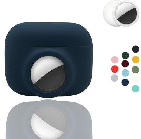 【2 in 1】CAQAKA - Custodia protettiva antigraffio, anti-caduta e anti-smarrimento, compatibile con AirPods Pro e AirTag, custodia protettiva in morbido silicone per ragazzi, ragazze, donne, uomini