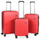 HANSEKOFFER Koffer Set 3 teilig · Reisekoffer mit Rollen · Hartschalenkoffer Set mit Zahlenschloss · Trolleys Handgepäck, Mittelgroß & Groß · Leicht · Rot