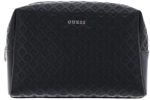GUESS Large Top Zip Cosmetic Bag Black