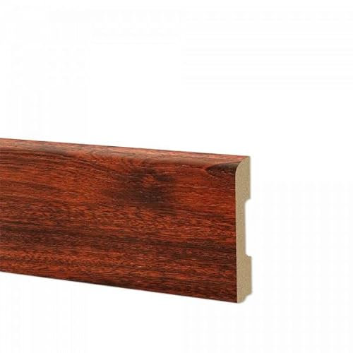 Battiscopa in duropolimero effetto legno mogano - Zoccolo da cucina 2000x68x10 mm - Battiscopa resistente agli urti