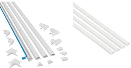 D-Line Micro+ Cable Trunking 4-Meter Pack, Half Round Cable Cover, Paintable & Micro Cable Trunking 4-Pack, Half Round Cable Cover, Paintable, Self-Adhesive Wire Cover