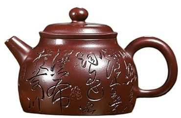 Handgefertigte Teekanne 120 ml Chinesische Teekanne Lila Ton Teekannen Handgemachte Topf Rohes Erz Lila Zhu Schlamm Tee Maker Wasserkocher Zisha Tee-Set Für Aufbrühen von Blättertee