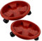 Yardenfun 2Piezas Soporte Macetas Redondo Plantas Base Móvil con Interior y Exterior Color Marrón Capacidad
