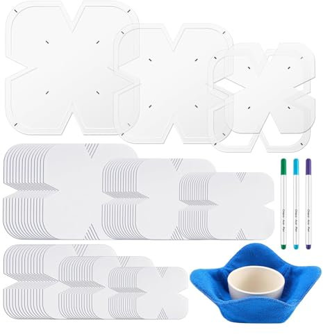 jiyaohui Bowl Cozy Template Set Sewing Pattern Templates with 4 Water-Soluble Pens for Sewing DIY