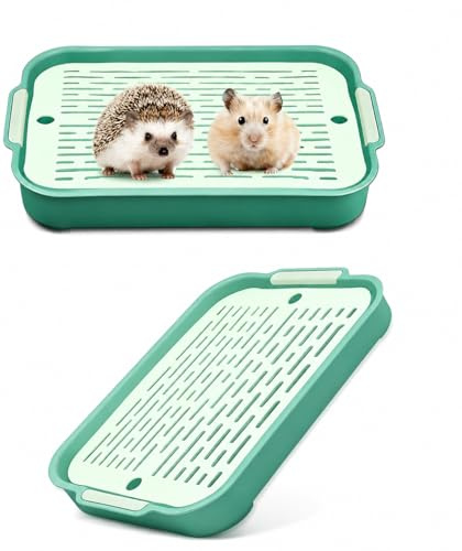 Bac Litiere Lapin, Bac à litière pour Chat ou Lapin-, Toilette pour L-apin, Litière La-pin pour Petits Animaux, Lapins, Cochons d'Inde (Petit - Vert)