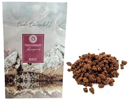 Paul & Paulina Trockenbarf Almgenuss pur Rind 2kg Ergänzungsfutter | 100% Rind, gewolft, getrocknet, für Hunde