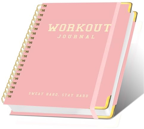 Gym Log Book (A5) - Hardcover Workout Journal Fitness Tracker(152 Workouts) Planner for Men & Women, Workout Log Book for Tracking Gym & Home Workouts, Monitoring Progress