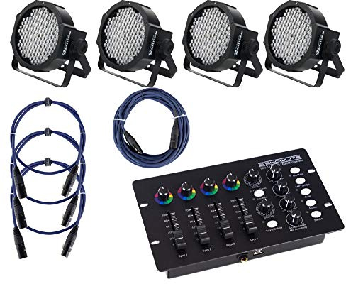 Showlite FLP-144 Scheinwerfer SET inkl. DMX Controller und Kabel (LED-Spots, Lichttechnik, Komplettset, DMX Operator, DMX-Kabel, 1m, 3m)