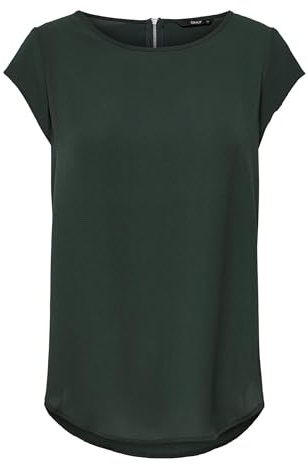 ONLY NOS Damen ONLVIC S/S SOLID TOP NOOS WVN Bluse,, per pack Grün (Green Gables Green Gables), Large (Herstellergröße: 40)