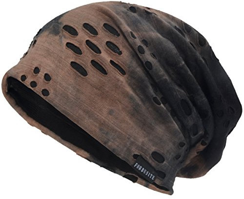 VECRY Herren Jersey Slouch Mütze Sommer Skullcap (B-Braun, Dünn Cool)