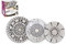 La Mediterránea Vajilla Completa 12 Piezas de Vidrio Templado, Incluye 4 Platos Llanos de 23,5 cm, 4 Platos Hondos de 19,5 cm y 4 Platos de Postre de 19 cm, Colección Barroc