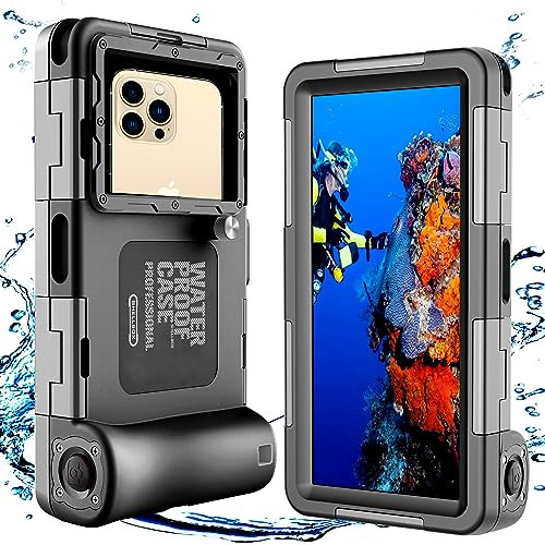 ZLiME Coque de Téléphone de Plongée Professionnelle Pochette Étanche Smartphone, IPX8 Pochette Téléphone Étanche Housse sous-Marin Étui de Protection pour iPhone Samsung Huawei LG Google (Noir)