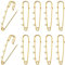 SUNNYCLUE 1 boîte de 10 broches Plaquées Or 18 carats, Épingles de Sûreté, Broches de Kilt avec Boucles, Épingles de Sûreté Robustes pour la Fabrication de Bijoux, Accessoires, Bricolage, Couture, Vêt