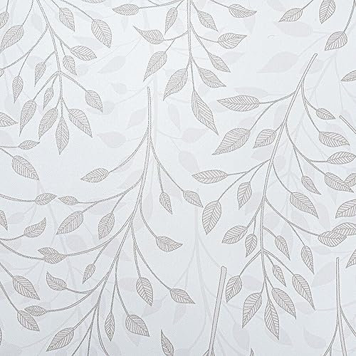 SOPHIE LAURENCE White Textured Floral Wallpaper Beige Gold Metallic Leaves Non-Woven Vinyl Wallpaper for Feature Wall (Sample) (Sample, White)