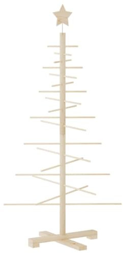 vidaXL Arbre de Noël en Bois pour décoration 125 cm Bois Massif de pin, Arbre de Noël, Sapin de Noël, Petit Arbre de Noël, décoration de Noël