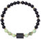 COAI Damenarmband aus Schwarzem Turmalin und Chrysopras Perlen Edelstein Armband S