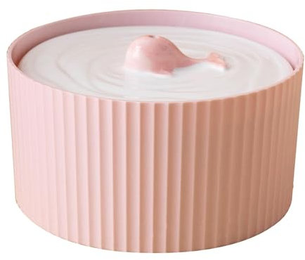 perfk Fontana per Gatti in Ceramica, distributore Automatico e Silenzioso di Acqua per Gatti Ciotola per Acqua Fontana per Animali Domestici per Animali, Rosa