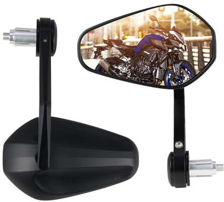 LOKLISUM Lenkerendenspiegel Motorrad E-geprüft,2 Stück Motorrad Spiegel Rückspiegel, 360°drehbarer Lenkerspiegel, 7/8 22mm Seitenspiegel Universal Kompatibal mit Scooter Roller ATV Z900 FZ09 CB125R