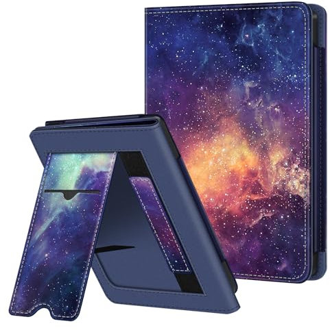 FINTIE Étui Compatible avec 6” Kobo Clara Colour/BW 2024 et Kobo Clara 2E 2022 - Coque Liseuse Housse avec Béquille, Fente pour Carte et Dragonne, Galaxie