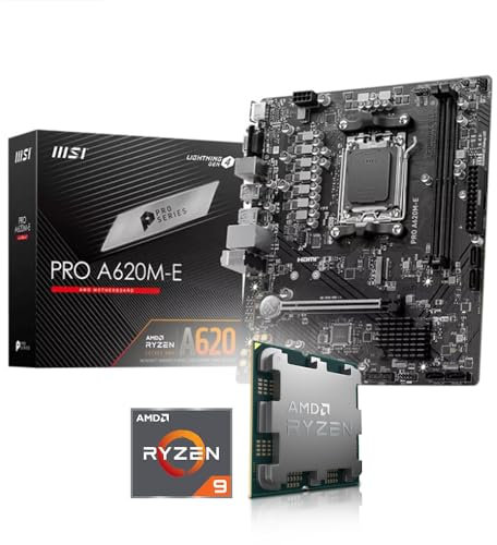 Aufrüst-Kit Bundle Ryzen 9 9900X3D 12x 4.4 GHz Prozessor, 16 GB DDR5, MSI PRO A620M-E Mainboard, be Quiet! Dark Rock 5 (zusammengebaut inkl. Bios Update + Funktionskontrolle)