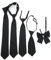 NGUIT JK-Uniform-Krawatte für Damen 3er Set Schwarz Schmale Lange Krawatte mit Verstellbarer Länge für Abschlussfeier Geschäft Hochzeit Cosplay Elegante Damenkrawatte aus Baumwolle Polyester