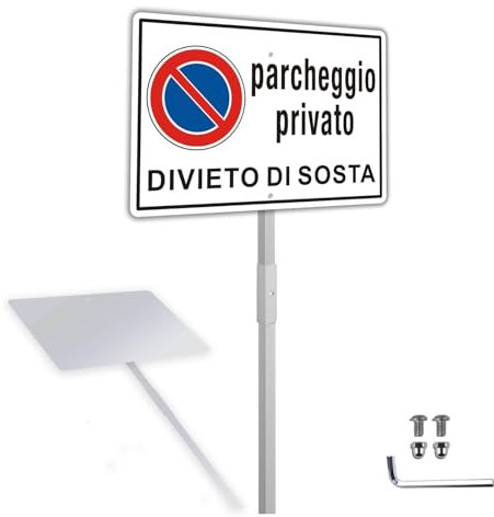 Cartelli Divieto di Sosta con Staffo,Yuntarda 30x20CM Cartelli Parcheggio Privato in Alluminio Durevole Resistente Protezione UV Facile da installare