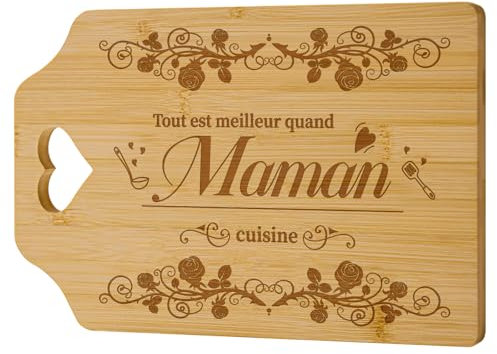 Niviy Cadeau Maman Original Planche a Decouper Bambou Gravure Planche a Decouper Personnalisée Idee Cadeau Fete des Meres Cadeau Maman Anniversaire