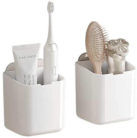 Duschablage Ohne Bohren,2 Stück Selbstklebende Wandmontierte Aufbewahrungsbox,Badezimmer Regal Organizer,Aufbewahrungsbox für Kleine Gegenstände,Für Bad Küche, Kühlschrank