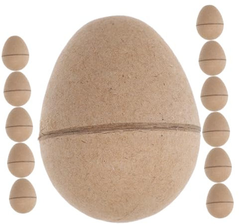 Vaguelly 12 Stück Ostereier aus Pappmaché Unbemalte DIY Eier zum Basteln Öffnen für Überraschungen für Kreative Osterdekoration und Familienspaß
