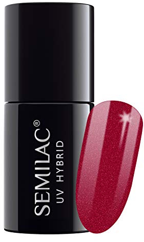 Semilac UV Hybrid Nail Polish, Number 070, 7 ml, Pearl Red