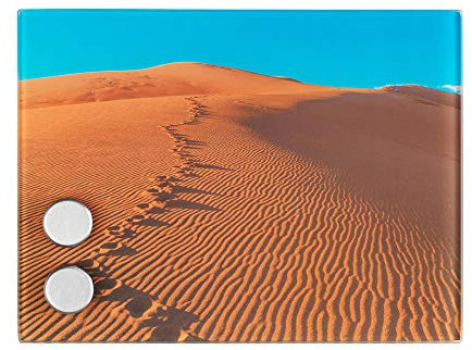 WENKO 50470100 Schlüsselkasten Sanddüne magnetisch mit 7 Haken, Gehärtetes Glas, mehrfarbig, 5 x 20 x 15 cm
